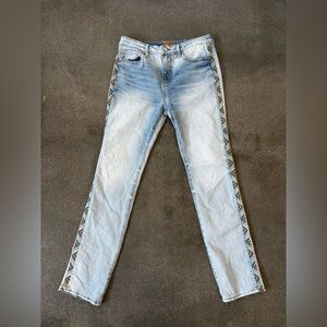 DRIFTWOOD Audrey Light Blue Skinny Jeans with Patterned Sides